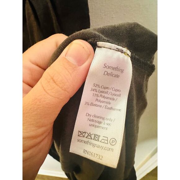 SOMETHING NAVY Black Jersey One Shoulder Long Sleeve Mid-Cutout Gown Medium - Picture 16 of 16